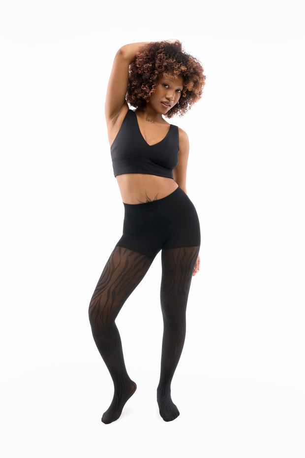 Zebra Sheer Rip-Resist Tights
