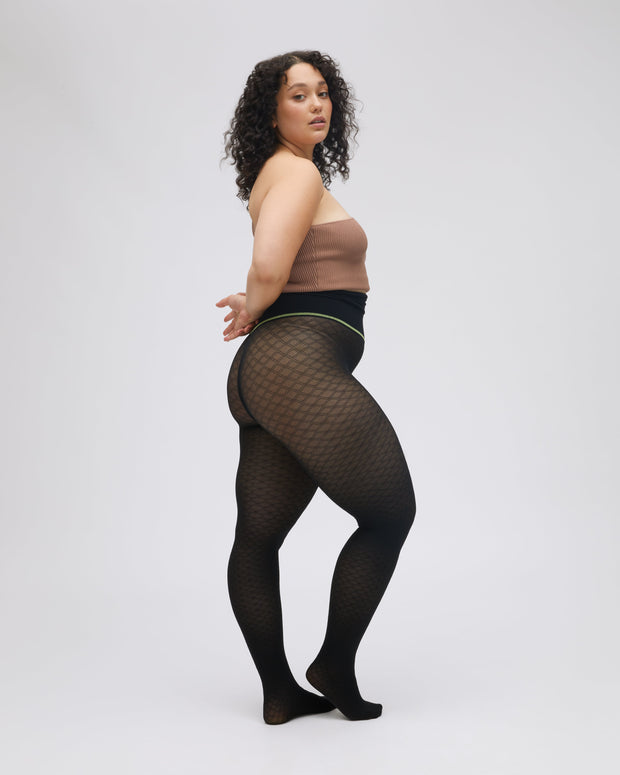 Modern Diamond Sheer Rip-Resist Tights